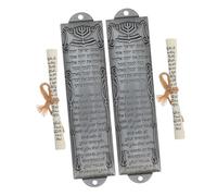 Zerodeko 2 Pièces Étui De Bénédiction Mezouza avec Parchemin Jérusalem Mezouza Jérusalem Israël Judaica Porte Dix Commandements Torah Couronne Israël Mezuza pour Les Décorations De Porte