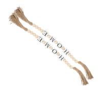 Zerodeko 2 Pièces Guirlande Perles avec Lettres et Pompons Décoration pour Salon Chambre Bureau Guirlande Murale pour Plateau à Plusieurs Niveaux Style Campagne Chic