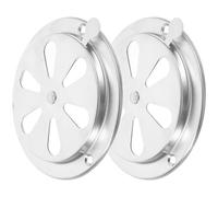 Zerodeko 2 Pièces Inoxydable Couvercle Rond Réglable Acier Ventilation en | Grille D’aération Argentée, Forme Ronde, Installation Simple, Résistance à Déformation, Ventilation Intérieure