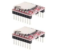 Zerodeko 2 Pièces Module Lecteur Mp3 Mini Rouge avec Lecture Locale et Faible Consommation D'énergie, Compatible pour Projets Audio Électroniques et Configurations de Cartes Son