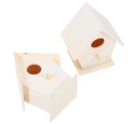 Zerodeko 2 Pièces Nichoirs Suspendus en Bois Brut pour Oiseaux, Maison Rustique Légère, Solide pour Extérieur, Décoration de Jardin et Parc, pour Bricolage et Apprentissage