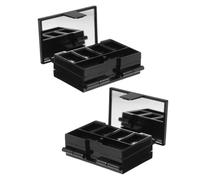 Zerodeko 2 Pièces Palette de Maquillage Crème Vide Portable en Abs à 3 Couches avec Structure Protectrice, pour Voyage et Usage Quotidien