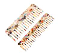 Zerodeko 2 pièces Peignes Démêlants Marbrés Acétate Lot de Petits Peignes Légers à Dents Larges pour Cheveux Épais Bouclés Coiffage Facile Maison et Voyage