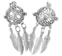 Zerodeko 2 pièces Pendentif Attrape-rêves DIY Alliage avec Diffuseur Huile Essentielle Charms pour Collier et Accessoires Porte-breloques Aromathérapie Portable