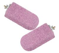 Zerodeko 2 Pièces Perchoir pour Perroquet, Bloc Violet | Plateforme Stable à Texture Rugueuse, Minéral Volcanique et Calcium, pour Volière, Aras et Inséparables