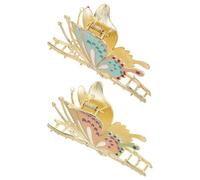 Zerodeko 2 pièces Pince à Cheveux en Métal Antidérapante pour Cheveux Longs Accessoire Coloré Style Ancien Chinois Lot de Clips Décoratifs pour Mariage et Soirée