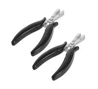 Zerodeko 2 pièces Pince à Extensions de Cheveux Chrome Noir avec Dents Réseau Outil Ergonomique pour Extensions Nano Micro Anneaux et Ruban Accessoires Professionnels pour Salon et Usage