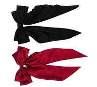 Zerodeko 2 pièces Pinces Cheveux Femmes Grand Nœud Style Clips Solides pour Cheveux Longs Accessoires Élégants pour Mariage et Fête Lot de Noir et