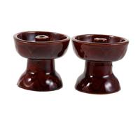 Zerodeko 2 Pièces Porte-Bougie Céramique pour Diwali Lampe à Huile Traditionnelle Ghee Support Bougie Votive Bouddhiste Décoration de Temple et Maison pour Festival Indien