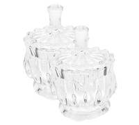 Zerodeko 2 Pièces Pot De Bonbons Bol De Bonbons Bocaux avec Couvercles Corbeille Biscuit Hermétique Osier Boîtes De Conserve Pots De Confiture Pots De Stockage Noirs Transparent Un Verre
