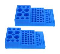 Zerodeko 2 Pièces Support Emplacements en Tubes de PP Bleu pour Laboratoire à Essai 92 Multi-tailles pour Organisation Stable et Rangement des Échantillons en Chimie