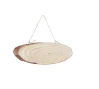 Zerodeko 2 Pièces Tranche Ovale en Bois Brut avec Corde en Jute pour Décoration Rustique, Bricolage et Projets Créatifs, Dimensions 25-30 Cm X 7-11 Cm