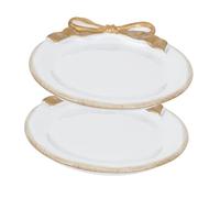 Zerodeko 2 Pièces Vintage Jewellery Holder Tray With Bow Design Round Decorative Dish For Rings Earrings Necklaces Vanity Organizer And Photography Prop