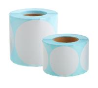 Zerodeko 2 rouleaux d'étiquettes autocollantes thermiques rondes | Étiquettes d'inventaire rondes compatibles avec les imprimantes thermiques, vierges pour logos, adresses, scellés de