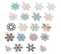 Zerodeko 20 Breloques Mini Flocons de Neige en Alliage pour Bijoux DIY Pendentifs Noël Petits Charmes pour Boucles D’Oreilles Bracelets et Porte-Clés Accessoires Créatifs Festifs