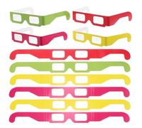 Zerodeko 20 Lunettes à Diffraction en Papier de Cœur Effets 3d Confortables pour Fêtes et Clubs, Verres de Diffraction Multicolores pour Concerts
