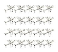 Zerodeko 20 Pendentifs Charme Avion en Alliage Argenté pour Bracelets et Porte-clés, Design Simple et Élégant, pour Créations DIY de Bijoux