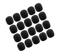 Zerodeko 20 pièces Lot de Bonnettes Microphone Mousse Noir Pare-brise Micro Adapté Casque Protection Anti-poussière et Vent pour Enregistrements Scènes Bureaux et Conférences