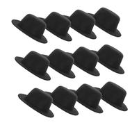 Zerodeko 20 Pièces Mini Chapeaux Hauts Noirs Feutre pour Décorations de Poupées Bonhommes Animaux Accessoires Artisanaux Réutilisables