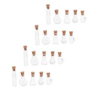 Zerodeko 20 Pièces Petite Bouteille De Souhait Mini Bouteilles avec Bouchon en Verre avec Couvercles à Transparent Un Verre