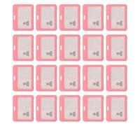 Zerodeko 20 Pièces Porte-badges Double Face Rose en Plastique Transparent | Format Horizontal Rigide, Protection des Cartes D’accès et Permis, Usage Conférence et École