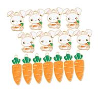 Zerodeko 20pièces Pendentifs Forme De Carotte Lapin Décorations Artisanales Accessoires Et Breloques Pour Bracelets Et Colliers
