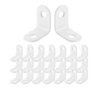 Zerodeko 24 Pièces Équerre avec Vis D'angle Droit en Acier Inoxydable Blanc Résistance à L'usure , Adaptée pour Meubles en Bois et Renforcement des Systèmes de Rangement