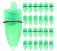 Zerodeko 25 Lampes de Pêche Nocturne LED Vert Clair, Multi-Fonctions et Faciles à Utiliser, Matériel Abs Pile Bouton, Pack de 25 pour Activités de Pêche en Plein Air