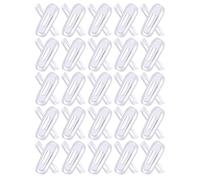 Zerodeko 25 Paires de Plaquettes Nasales en Silicone Blanches pour Lunettes, Coussinets Confortables Augmentant la Hauteur, Accessoires de Remplacement pour Montures Optiques