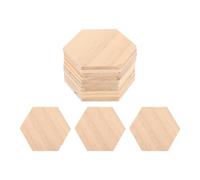 Zerodeko 25 Pièces Pièces Hexagonales en Bois Prêtes à Peindre pour | Surface Lisse, Faciles à Écrire ou Peindre, Format 3,54x3,54x0,20 Po, Beige
