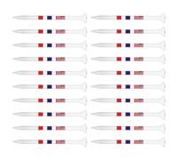 Zerodeko 25 Pièces Tee de Golf Patriotique en Abs Transparent, Léger et Solide, pour L'entraînement Intérieur et Décoration du 4 Juillet pour Golfeurs Hommes