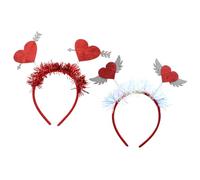 Zerodeko 2pcs Cerceaux à Cheveux Forme de Cœur Paillettes Accessoires Festifs pour Saint-valentin et Fêtes