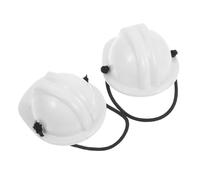 Zerodeko 2pcs Mini Chapeau De Construction Miniature Chapeau Dur Minuscule Casque en Plastique Topper pour La Construction De Fête De Fête