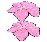 Zerodeko 2pcs Patchs de Fleurs Faits Main en Tissu Sequins Brillants pour Vêtements Diy, Faciles à Appliquer, pour Costumes de Scène Éclatants