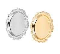 Zerodeko 2pcs Plateau de Service Rond Vintage en Fer, Assiette de Présentation de Fruits Élégante pour Table à Manger et Fêtes, Vaisselle Polyvalente Rétro