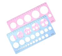 Zerodeko 2pcs Pochoirs Géométriques Règle Circulaire en Plastique Modèles Précis pour Dessin Technique Outil Multifonctionnel pour École et Bureau