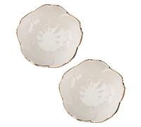 Zerodeko 2pièces Bol à Sauce à Fleurs Céramique Set De Gobelets à Trempette Soucoupes à Condiments Pour Table Design Élégant Et Résistant