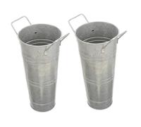 Zerodeko 2pièces Lot de Vases Fer Vintage Seaux à Fleurs Rustiques Métalliques pour Centres De Table Et Décorations Saisonnières