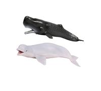 Zerodeko 2pièces Maquette Animaux Marins Plastique Jouet Éducatif pour Garçon Fille Figurine De Baleine Blanche