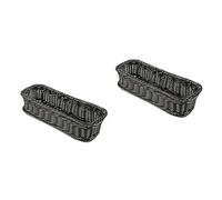 Zerodeko 2pièces Panier Rectangulaire Tressé Imitation Rattan Panier Multifonctionnel Pour Cuisine Et Maison