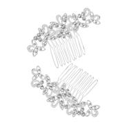 Zerodeko 2pièces Peigne de Cheveux Mariage Strass Fleurs Accessoires Coiffure Mariée Lot de Pinces Latérales pour Chignon