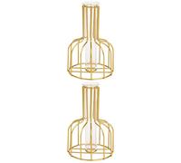 Zerodeko 2pièces Vase Hydroponique Fer Doré Décoration De Bureau Élégante pour Fleurs Et Plantes Accessoire De Table Stable Et Design Moderne pour Maison Et Bureau
