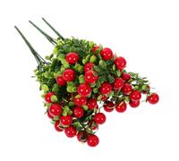 Zerodeko 3 Bouquets Lot de Branches Décoratives Cerises Rouges Artificielles Réalistes Tiges Longues pour Décoration Intérieure Mariage Noël et Ornement et Naturel