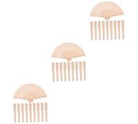 Zerodeko 3 Ensembles Éventails Décoratifs en Bois Éventails De Mariage Éventails De Mariée Éventails Creux Éventails De Spectacle De Scène Éventails À Main Éventails en Bois 10 pièces * 3