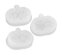 Zerodeko 3 Ensembles Moule en Silicone de Citrouille Creuse pour Résine Époxy, Accessoire DIY pour Bougie Chauffe-plat, Matériau Silicone Blanc pour Activités Manuelles Halloween