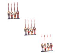Zerodeko 3 Ensembles Soldats en Noyer Peint Sapin De Noël Guirlande Sommet De l'arbre De Noël Ornements Soufflés Pop up Sapin De Noel Ornement Suspendu Casse-Noix en Bois 4 Pièces * 3