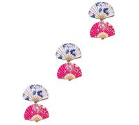 Zerodeko 3 Ensembles Ventilateur De Parure Ventilateur Portatif Mini-s Petit À Main Pliant Pliable Fantaisie Décoratif D'ornement 2 Pièces * 3