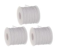 Zerodeko 3 Pcs Mèches Rondes Tressées en Coton 24 Brins Cordon de 61 M pour Fabrication de Bougies Lampe à Pétrole Torches - Mèche de Rechange Polyvalente pour Éclairage Stable et