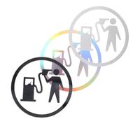 Zerodeko 3 pièces Autocollants de Réservoir de Carburant Décoratifs Amusants et Durables pour Voiture Étiquettes Visibles et Faciles à Lire pour Indiquer la Consommation de Carburant