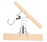 Zerodeko 3 pièces Cintres Naturel Solides pour Pantalons et Pinces Larges Antidérapantes Lot de Rangement Pratique